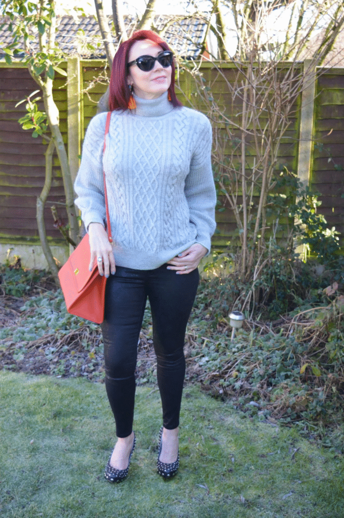 Cable Knit Sweater And Dark Wash Skinny Jeans
