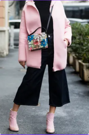 Cropped Wide-Leg Pants with Heeled Boots