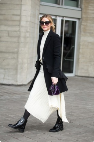 Midi Wrap Dress with a Long Coat