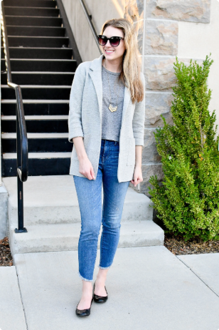 Layered Look: Blouse + Sweater + Blazer