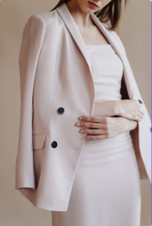 Cream Blazer + Beige Satin Mini Dress + White Sneakers