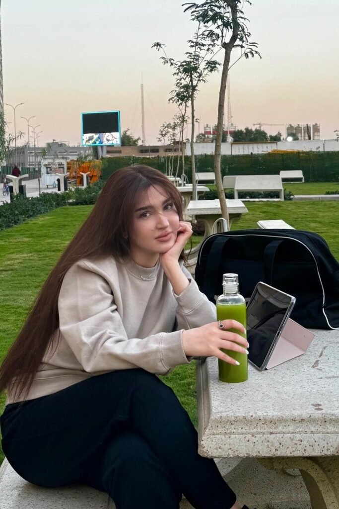 Beige Sweatshirt + Black Trousers