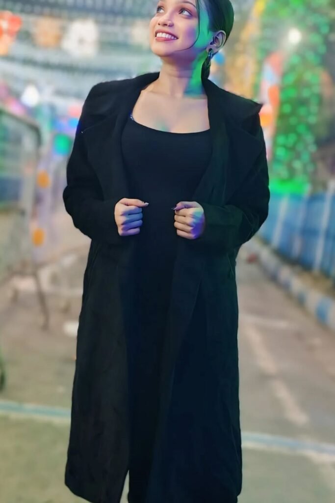 Black Maxi Dress + Black Longline Coat