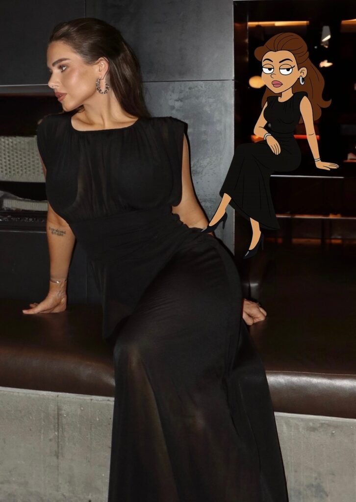 Black Sheer Maxi Dress + Silver Hoop Earrings + Black Heels