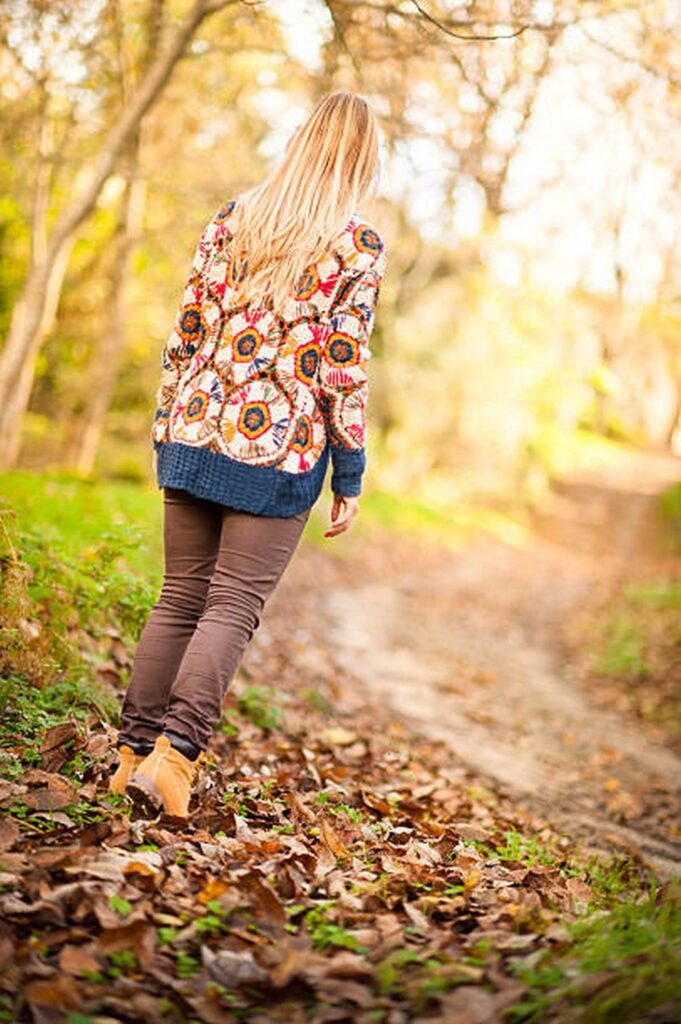 Chunky Knit Cardigan + Brown Skinny Pants + Tan Ankle Boots