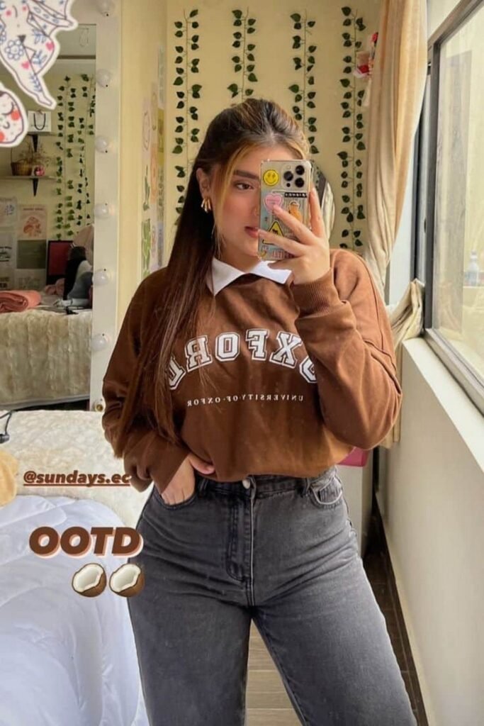 Collegiate Chic in Brown and Gray