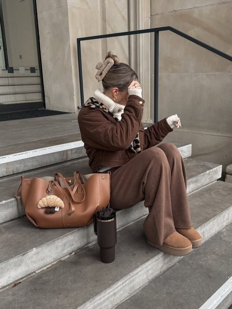 Cozy Browns for Campus Chic