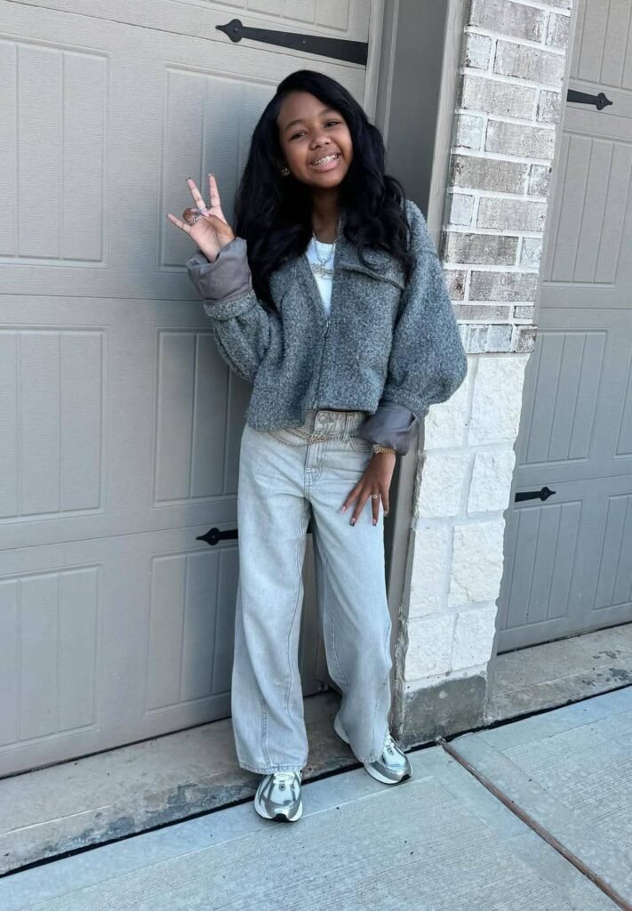 Cozy Cropped Jacket with Wide-Leg Jeans