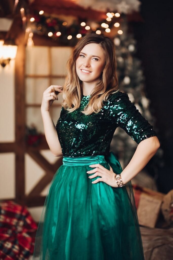 Green Sequin Top and Tulle Skirt