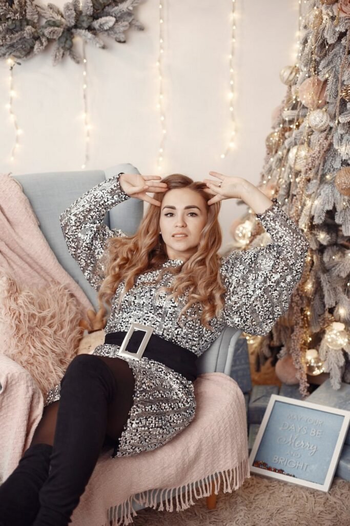 Silver Sequin Mini Dress with Statement Belt