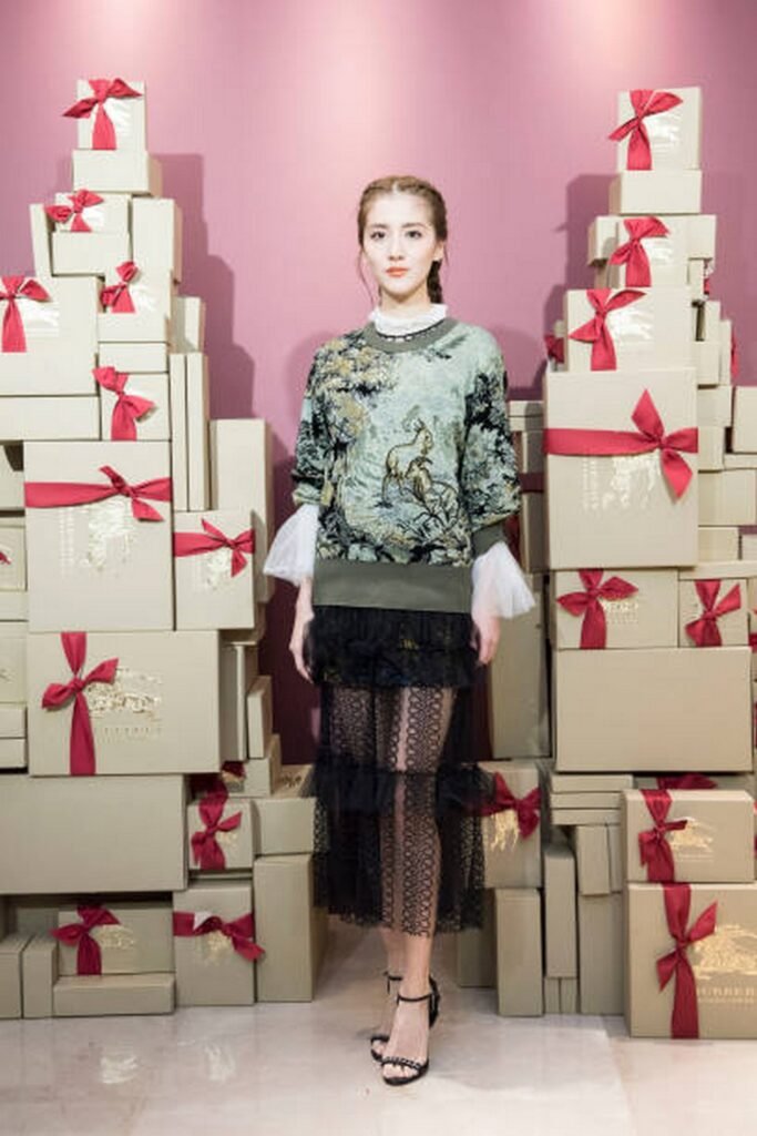 Nature Print Sweater with Tulle Ruffle Skirt