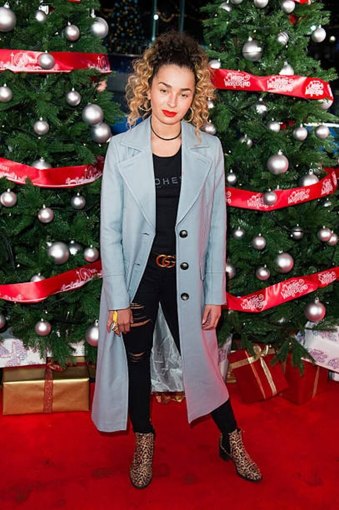 Pale Blue Trench Coat, Black Distressed Outfit, and Leopard Print Boots
