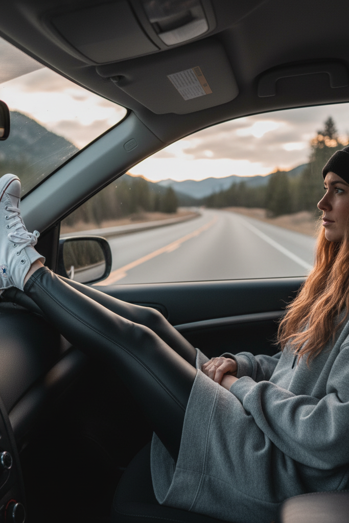 The Leather Leggings & Hoodie Dress