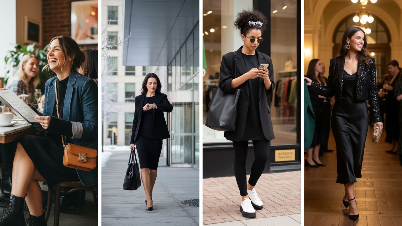black dress in store Fashion – Garage Boutique colourway-kofi Sienna Midi Dress - My Actual Bust is:60