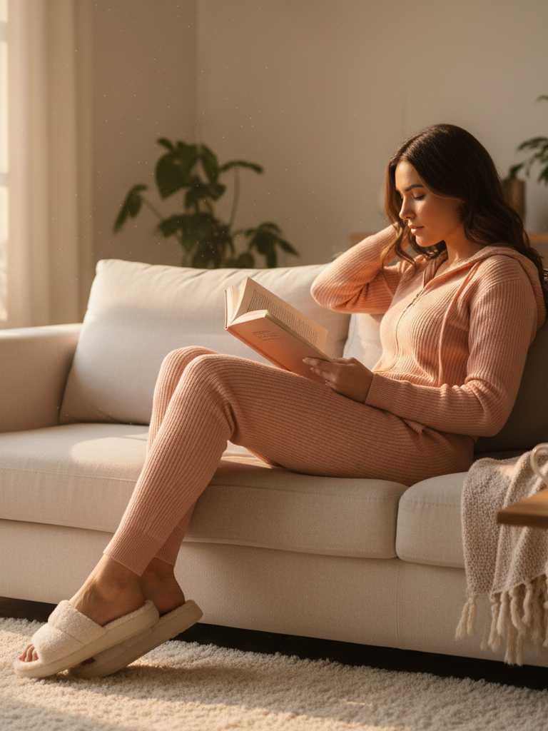 The Matching Ribbed Set + Fuzzy Slippers