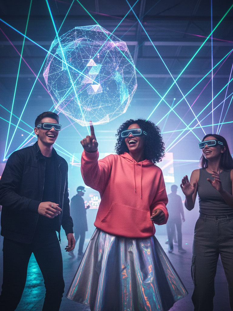 Avatar-Matching Hoodie + Holographic Skirt + AR Glasses