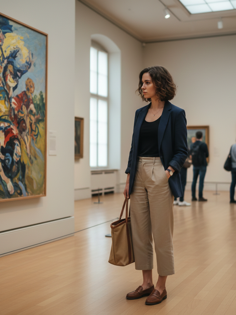 Blazer + Tank + Cropped Trousers