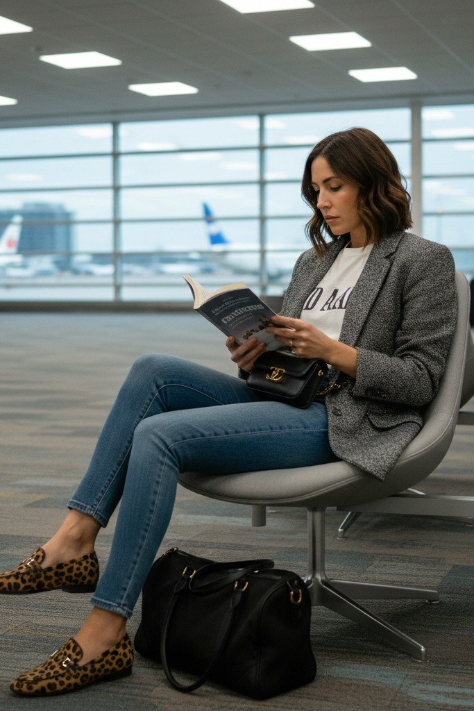 Boyfriend Blazer + Tee + Stretchy Skinnies + Slip-Ons