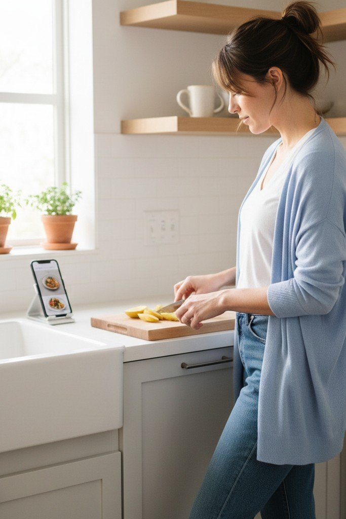 Boyfriend Jeans + Simple Tee + Cardigan