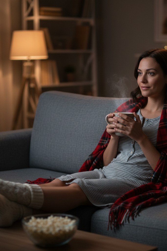 Button Front Dress + Cozy Socks + Blanket Scarf