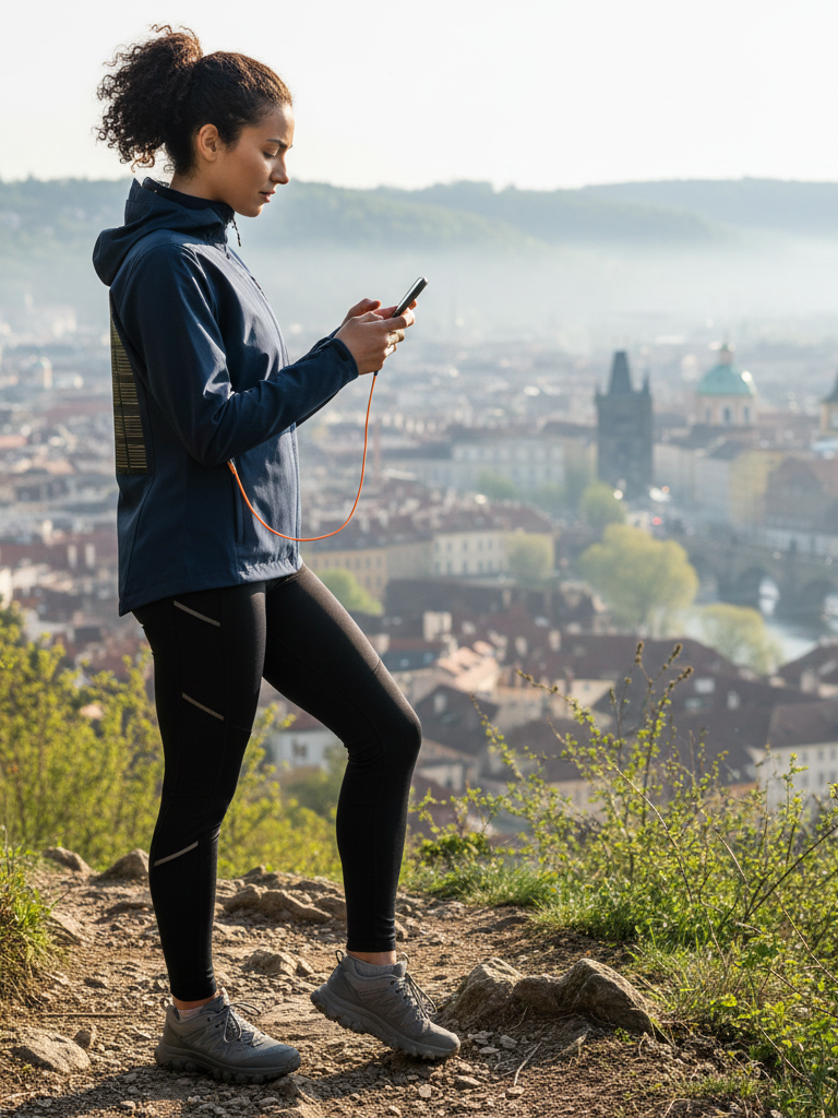 Charging-Port Parka + Modular Leggings + All-Terrain Sneakers