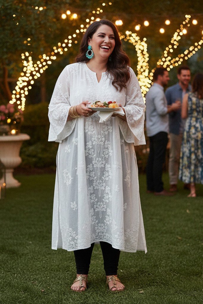 Embroidered Tunic + Leggings + Statement Jewelry