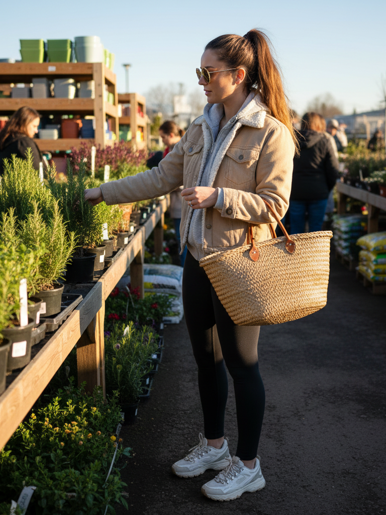 Faux Shearling Jacket + Hoodie + Leggings + Hiking Sneakers