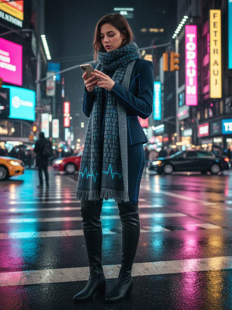 Haptic-Feedback Jacket + Data Stream Scarf + Mono-Boot