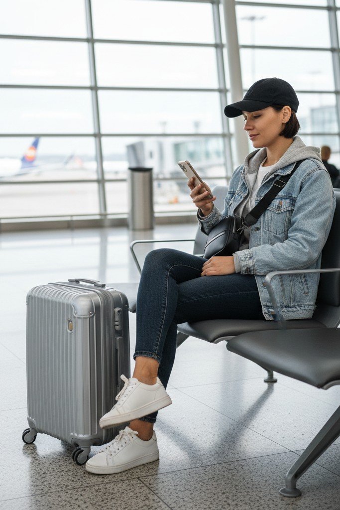 Hoodie + Denim Jacket + Slim Jeans + Baseball Cap