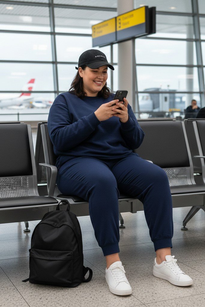 Jogger Suit in Luxe Fabric + White Sneakers