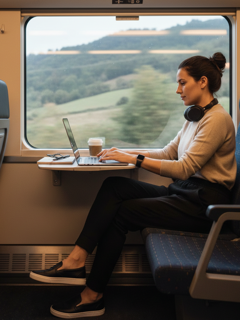 Knit Top + Soft Pants + Slip-On Sneakers