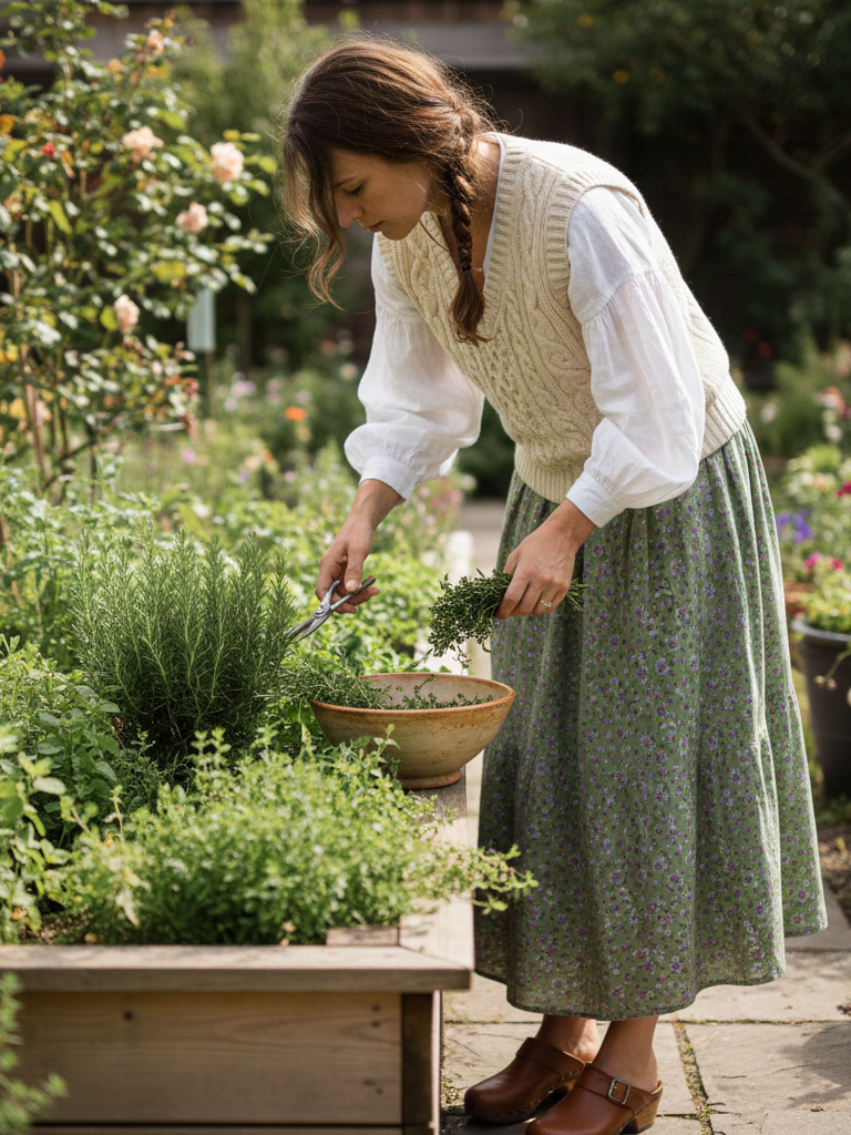 Knit Waistcoat & Midi Skirt