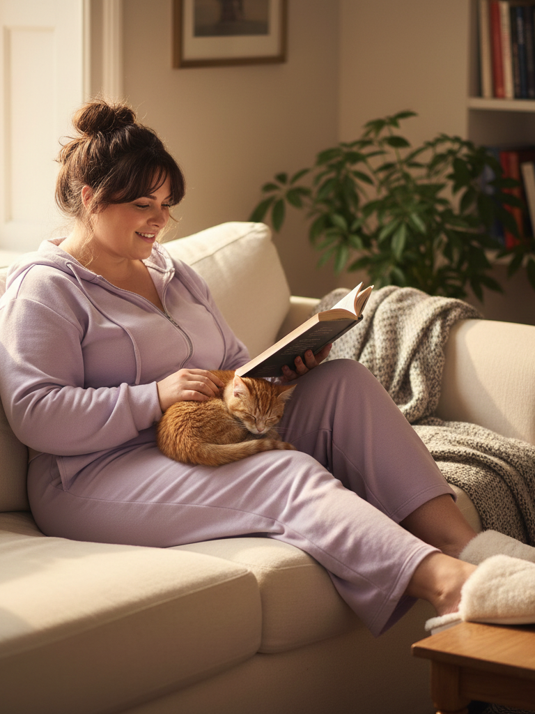 Matching Lounge Set + Fuzzy Slippers