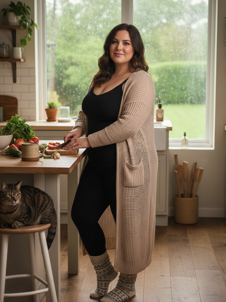 Maxi Cardigan + Camisole + Leggings