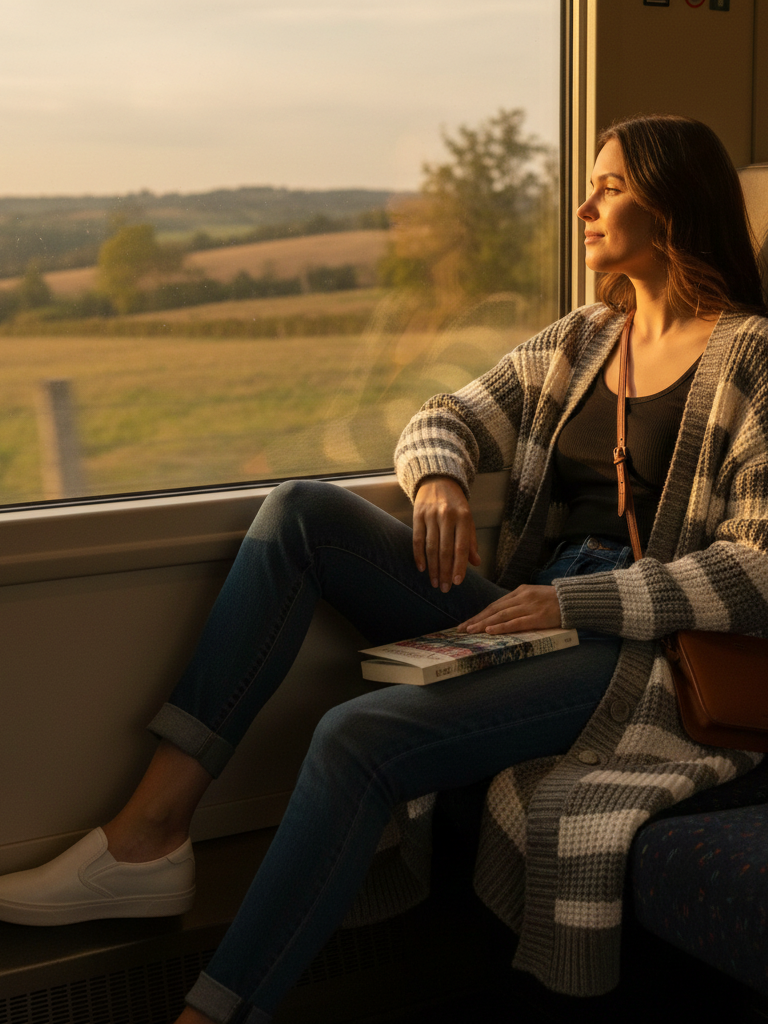 Maxi Cardigan + Tank Top + Slim Jeans + Slip-On Sneakers