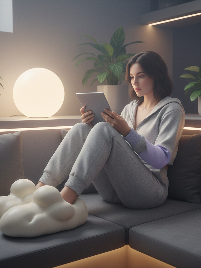 Mood-Responsive Lounge Set + Cloud Slippers