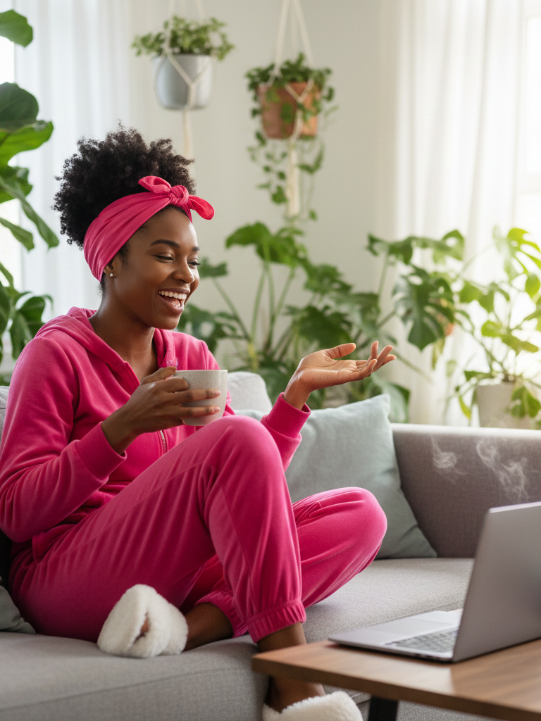 Printed Matching Set + Fuzzy Slippers