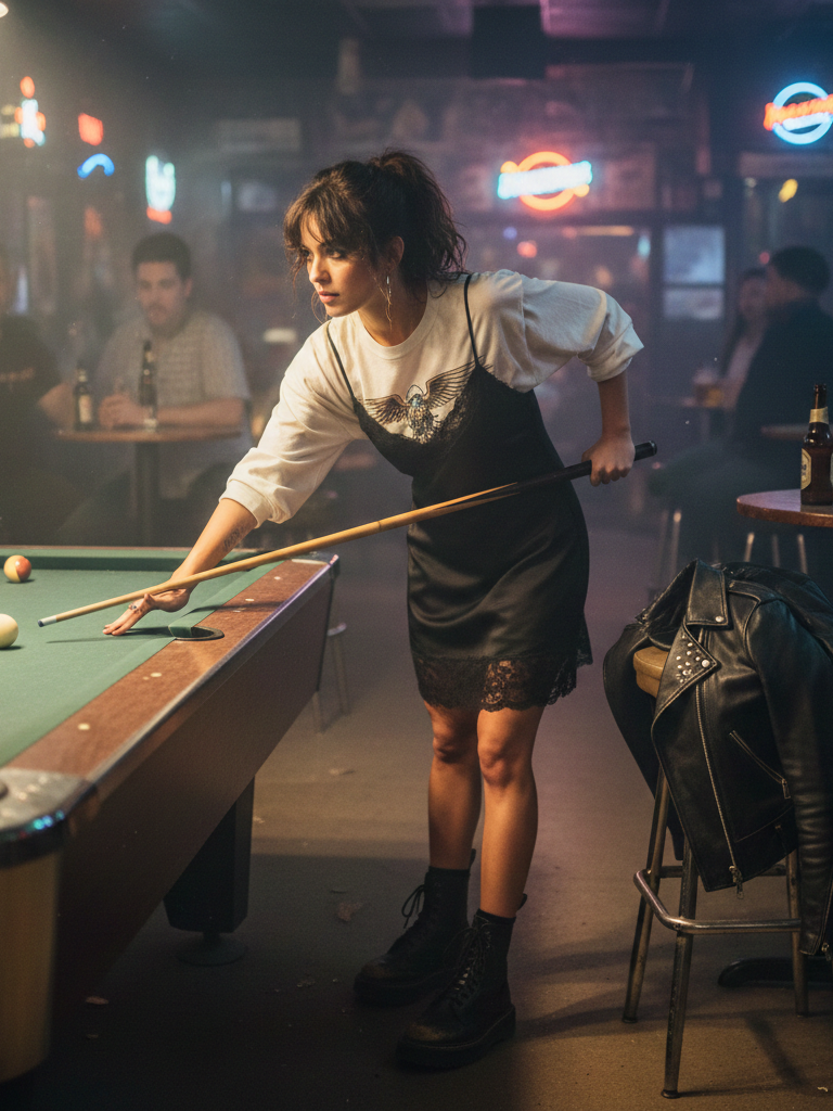 Slip Dress + Graphic Tee + Boots