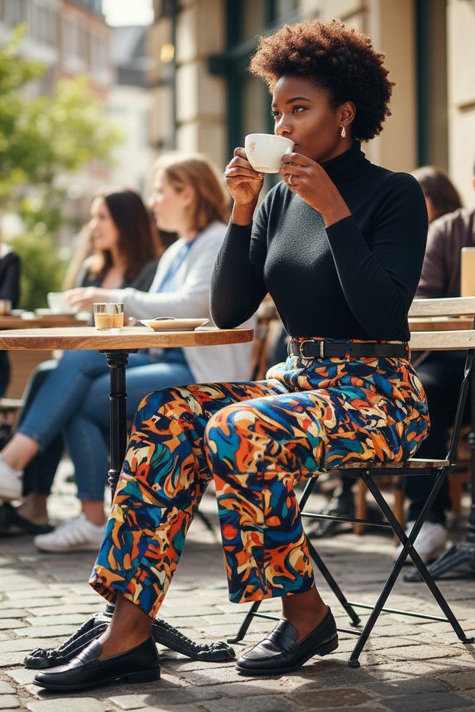 The Bold Printed Pants + Neutral Knit