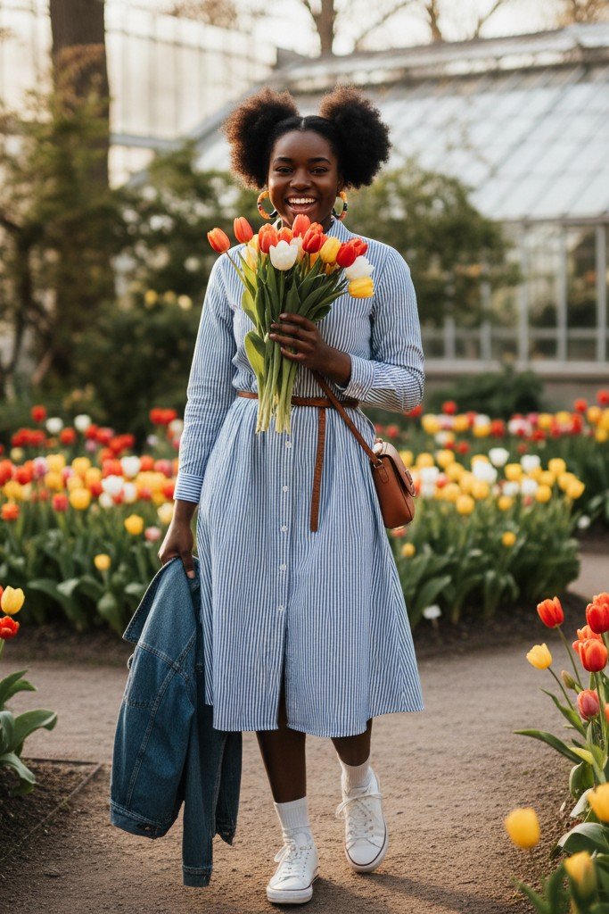 The Collared Shirt Dress + Sneakers & Socks