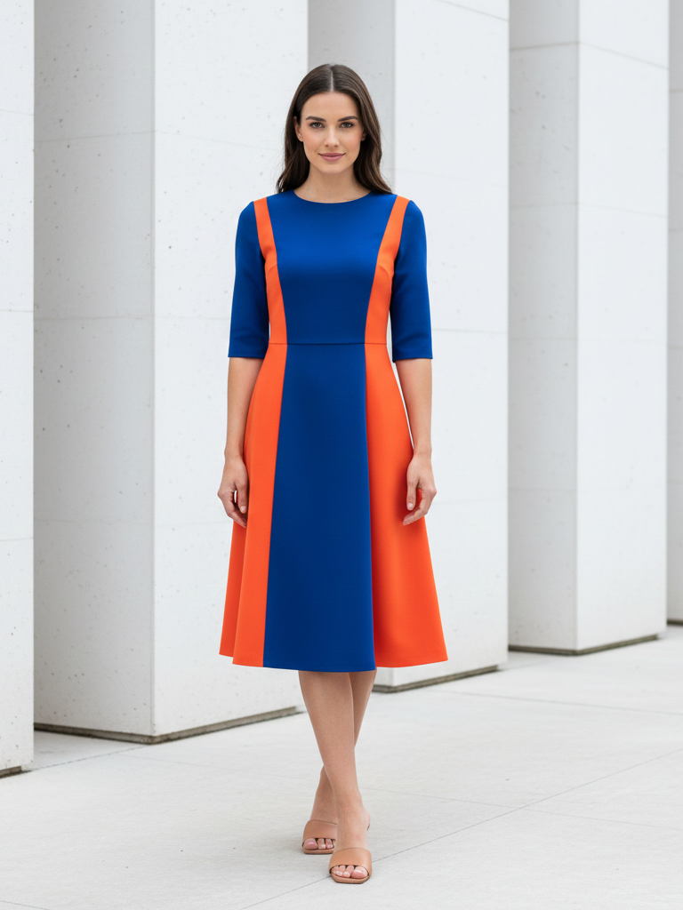 The Color-Block Midi Dress