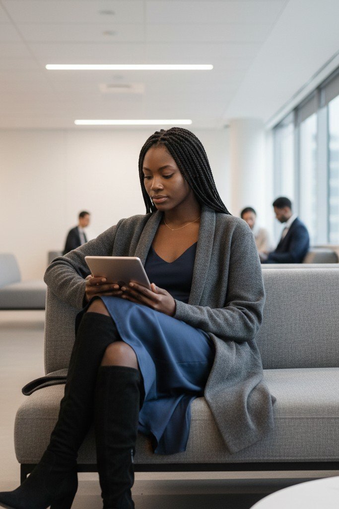 The Knit Blazer + Silk Slip Dress & Boots