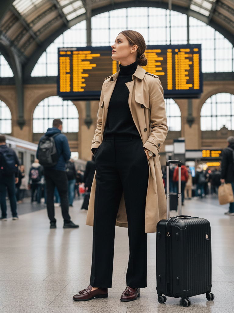 The Trench + Turtleneck + Trousers + Loafers