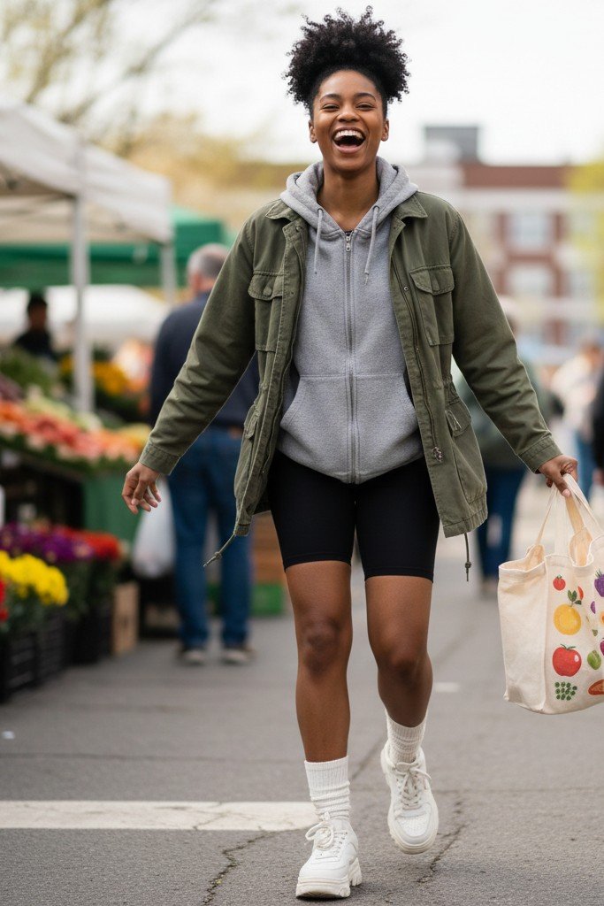 The Utility Jacket + Hoodie + Biker Shorts