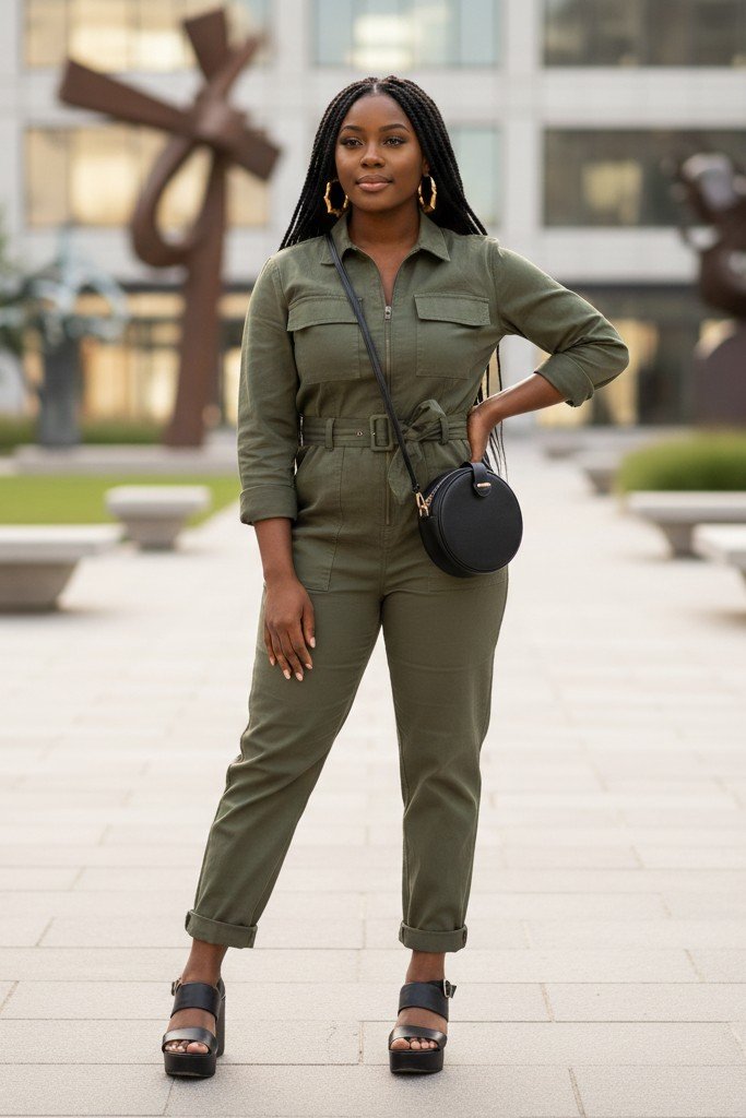 The Utility Jumpsuit + Chunky Sandals