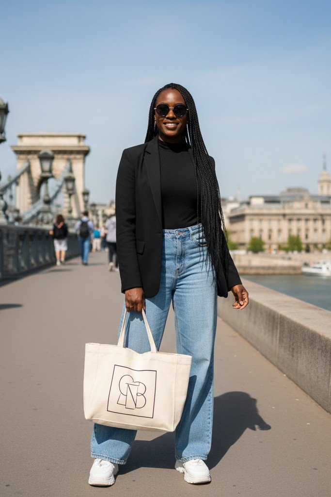 The Wide-Leg Jeans + Bodysuit & Blazer