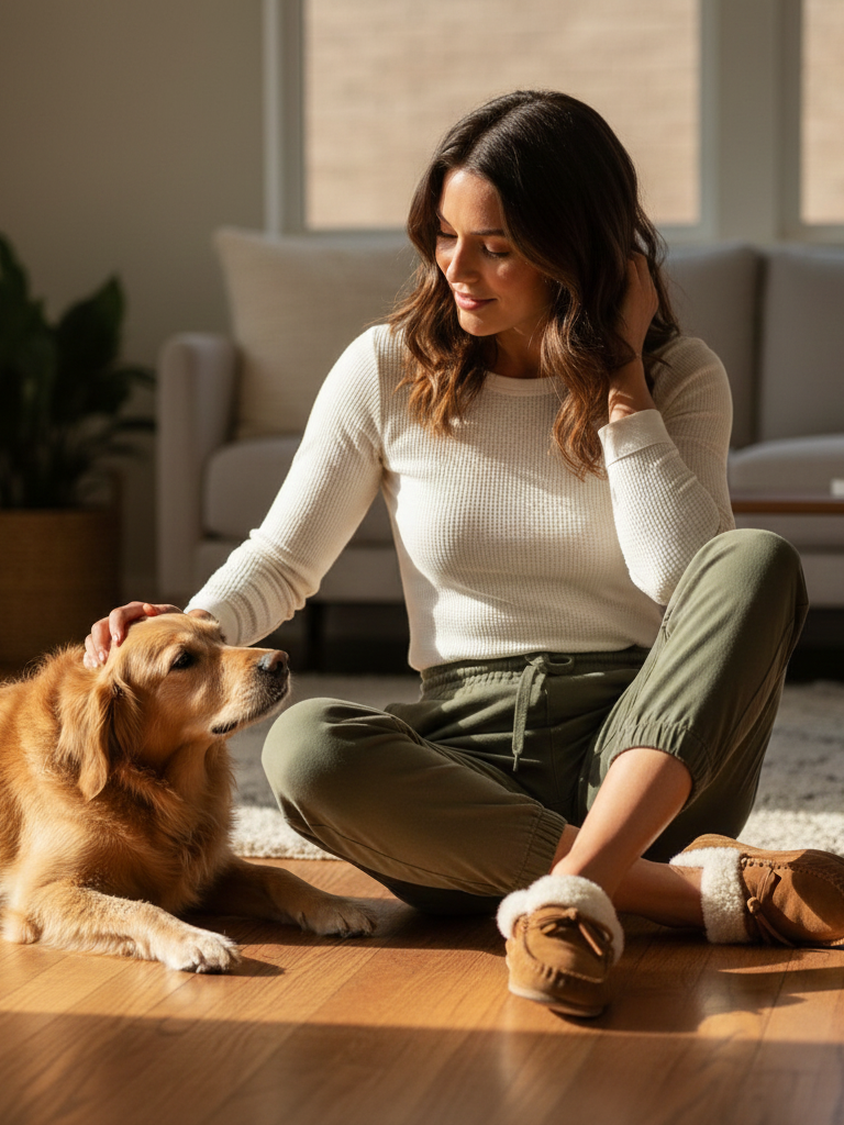 Thermal Long Sleeve + Joggers + Sherpa Slippers