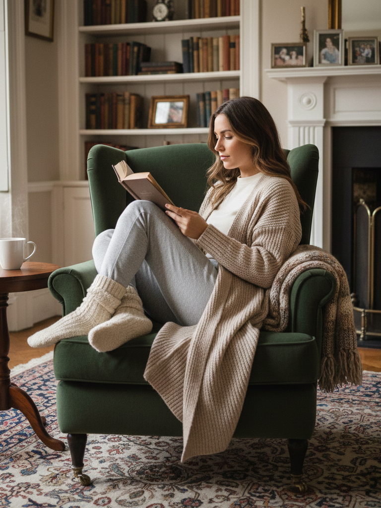 Thermal Set + Cashmere Joggers + Cardigan