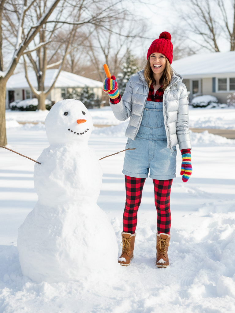 Thermal Set + Overalls + Puffer Coat + Bean Boots