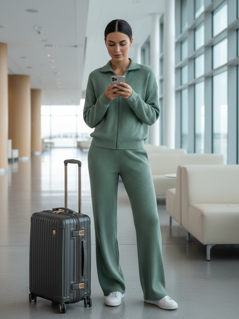 Tonal Tracksuit & Sleek Bun